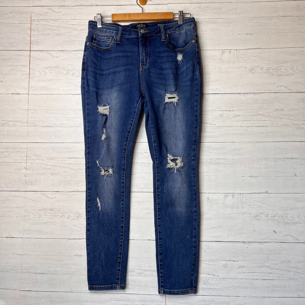 Judy Blue Jeans Womens Size 15/32 Skinny Fit Distressed Denim Stretch Everyday
